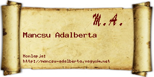 Mancsu Adalberta névjegykártya